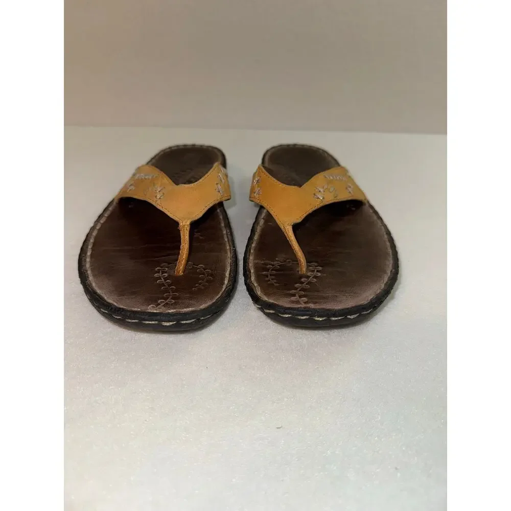 Keen Cush Women's Leather Thong Sandals Flip Flops Brown Size 10M